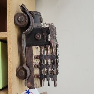 Vintage Metal Toy Car Sculpture